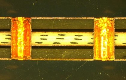 Querschnitt einer Multilayer-Leiterplatte